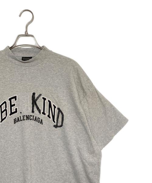 BALENCIAGA（バレンシアガ）BALENCIAGA (バレンシアガ) ダメージ加工ロゴTシャツ グレー サイズ:Sの古着・服飾アイテム