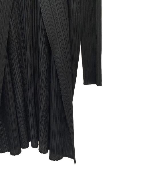 PLEATS PLEASE（プリーツプリーズ）PLEATS PLEASE (プリーツプリーズ) プリーツロングカーディガン ブラック サイズ:３の古着・服飾アイテム