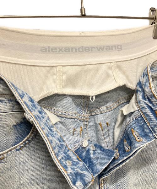 ALEXANDER WANG（アレキサンダー・ワン）ALEXANDER WANG (アレキサンダーワン) レイヤードロゴウエストパンツ ブルー サイズ:24の古着・服飾アイテム