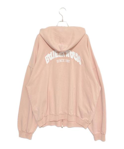 BALENCIAGA（バレンシアガ）BALENCIAGA (バレンシアガ) Back Flip Round Zip-Up Hoodie ピンク サイズ:1の古着・服飾アイテム
