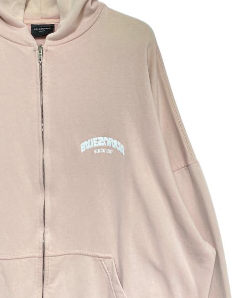 BALENCIAGA（バレンシアガ）BALENCIAGA (バレンシアガ) Back Flip Round Zip-Up Hoodie ピンク サイズ:1の古着・服飾アイテム