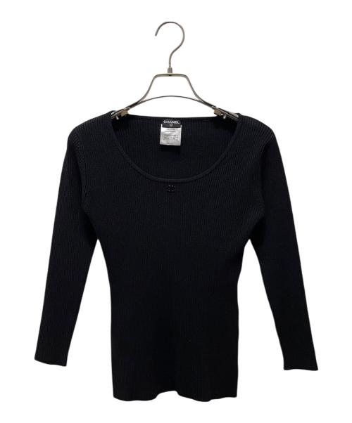 CHANEL（シャネル）CHANEL (シャネル) ココマークリブニット ブラック サイズ:36の古着・服飾アイテム