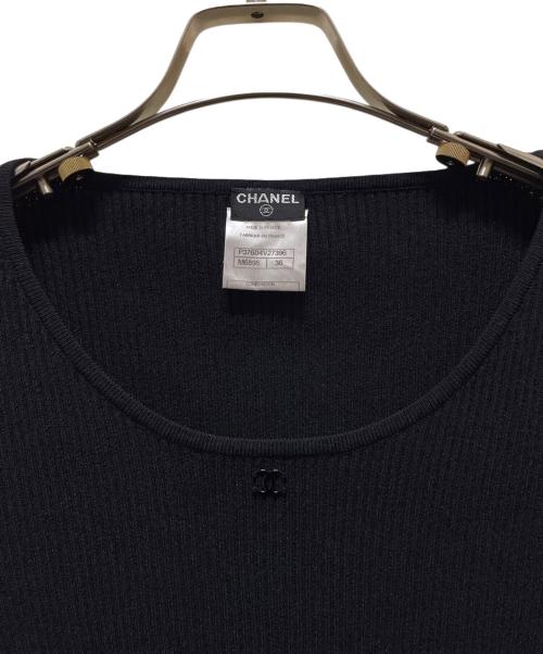 CHANEL（シャネル）CHANEL (シャネル) ココマークリブニット ブラック サイズ:36の古着・服飾アイテム