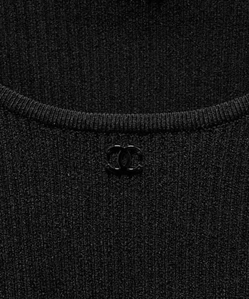 CHANEL（シャネル）CHANEL (シャネル) ココマークリブニット ブラック サイズ:36の古着・服飾アイテム