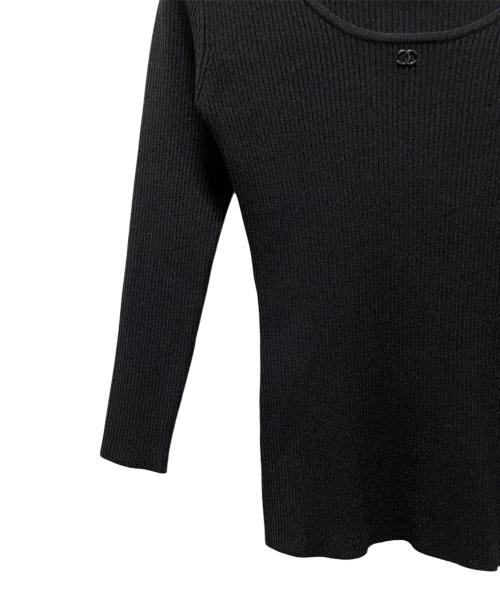 CHANEL（シャネル）CHANEL (シャネル) ココマークリブニット ブラック サイズ:36の古着・服飾アイテム