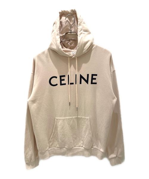 CELINE（セリーヌ）CELINE (セリーヌ) ルーズ フーディー / コットンフリース ベージュ サイズ:Mの古着・服飾アイテム