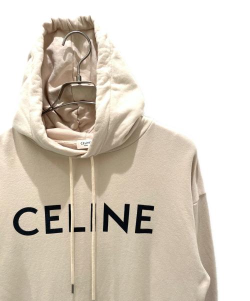 CELINE（セリーヌ）CELINE (セリーヌ) ルーズ フーディー / コットンフリース ベージュ サイズ:Mの古着・服飾アイテム