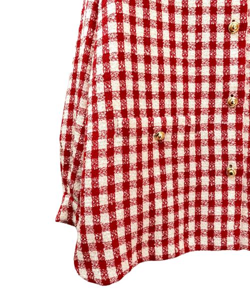 MIU MIU（ミュウミュウ）MIU MIU (ミュウミュウ) ギンガムチェックツイードセットアップ レッド×ホワイト サイズ:38の古着・服飾アイテム