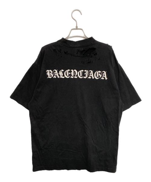 BALENCIAGA（バレンシアガ）BALENCIAGA (バレンシアガ) ダメージ加工Tシャツ ブラック サイズ:Sの古着・服飾アイテム