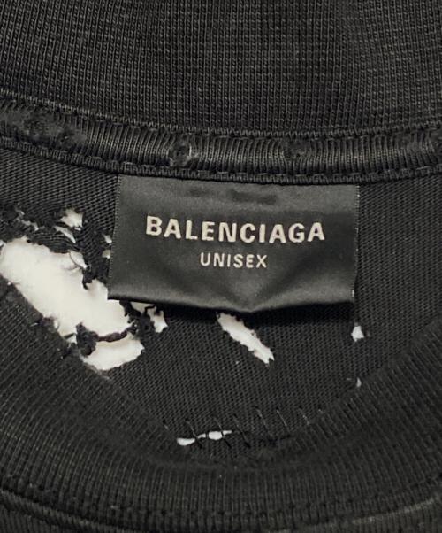 BALENCIAGA（バレンシアガ）BALENCIAGA (バレンシアガ) ダメージ加工Tシャツ ブラック サイズ:Sの古着・服飾アイテム