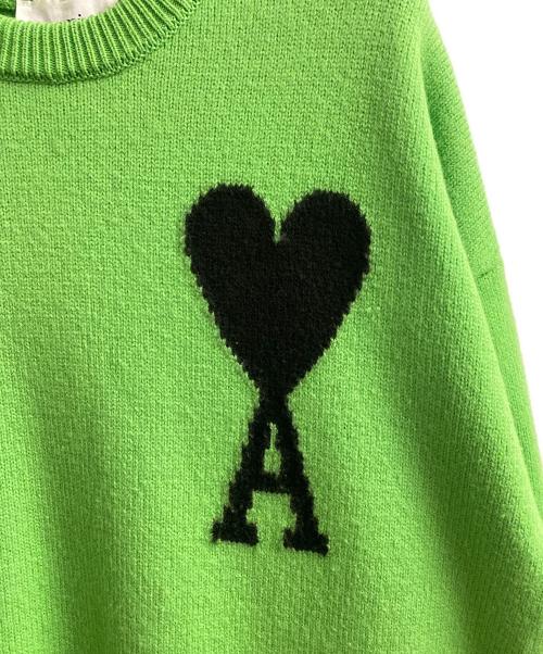 AMI PARIS（アミ パリス）AMI PARIS (アミ パリス) ハートロゴニット 黄緑 サイズ:Sの古着・服飾アイテム