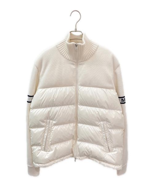 MONCLER（モンクレール）MONCLER (モンクレール) CARDIGAN TRICOT/ニット切替ダウンジャケット ホワイト サイズ:Lの古着・服飾アイテム