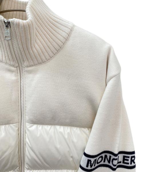 MONCLER（モンクレール）MONCLER (モンクレール) CARDIGAN TRICOT/ニット切替ダウンジャケット ホワイト サイズ:Lの古着・服飾アイテム