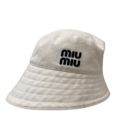 中古・古着通販】MIU MIU (ミュウミュウ) ロゴハット ホワイト サイズ