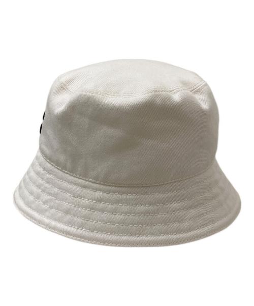 MIU MIU（ミュウミュウ）MIU MIU (ミュウミュウ) ロゴハット ホワイト サイズ:Lの古着・服飾アイテム