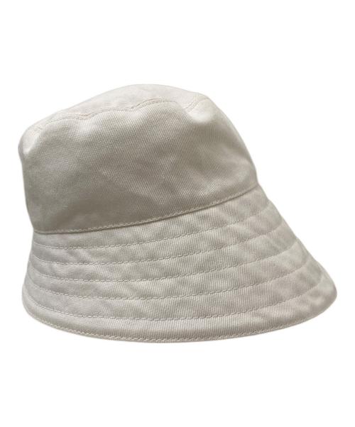 MIU MIU（ミュウミュウ）MIU MIU (ミュウミュウ) ロゴハット ホワイト サイズ:Lの古着・服飾アイテム