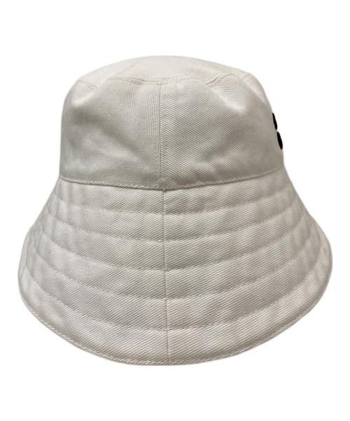 MIU MIU（ミュウミュウ）MIU MIU (ミュウミュウ) ロゴハット ホワイト サイズ:Lの古着・服飾アイテム