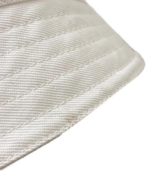 MIU MIU（ミュウミュウ）MIU MIU (ミュウミュウ) ロゴハット ホワイト サイズ:Lの古着・服飾アイテム