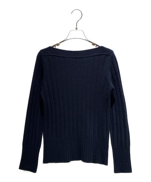 PRADA（プラダ）PRADA (プラダ) ボートネックリブニット ネイビー サイズ:38の古着・服飾アイテム