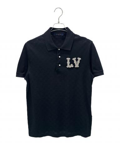 LOUIS VUITTON ブラック ポロシャツ 中古・古着通販】LOUIS VUITTON (ルイ ヴィトン) LVロゴビジュー