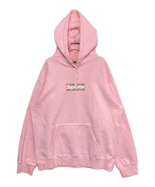SUPREME（シュプリーム）SUPREME (シュプリーム) BURBERRY (バーバリー) Box Logo Hooded Sweatshirt ピンク サイズ:Lの古着・服飾アイテム