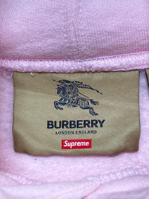 SUPREME（シュプリーム）SUPREME (シュプリーム) BURBERRY (バーバリー) Box Logo Hooded Sweatshirt ピンク サイズ:Lの古着・服飾アイテム