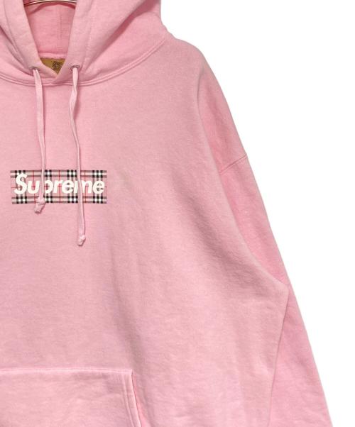 SUPREME（シュプリーム）SUPREME (シュプリーム) BURBERRY (バーバリー) Box Logo Hooded Sweatshirt ピンク サイズ:Lの古着・服飾アイテム