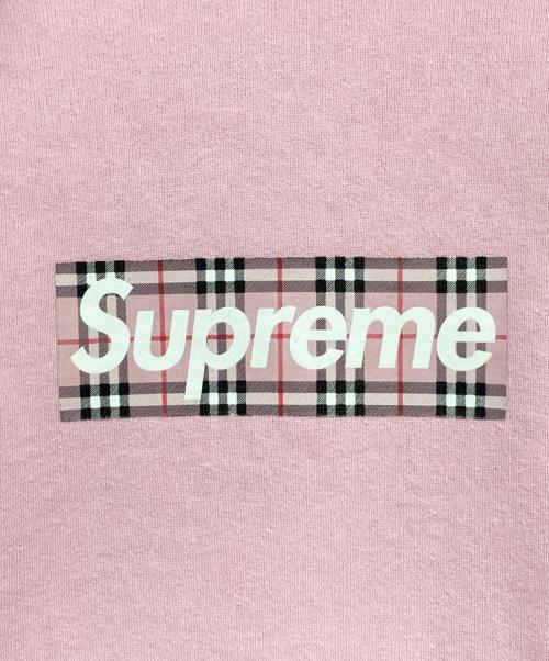 SUPREME（シュプリーム）SUPREME (シュプリーム) BURBERRY (バーバリー) Box Logo Hooded Sweatshirt ピンク サイズ:Lの古着・服飾アイテム