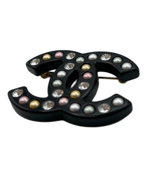 CHANEL（シャネル）CHANEL (シャネル) パールラインストーンココマーク ブローチ ブラックの古着・服飾アイテム