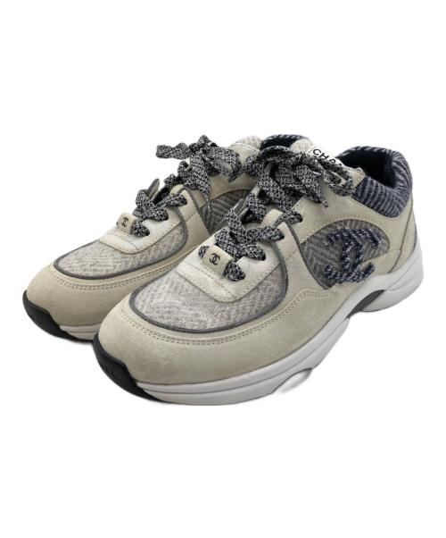 CHANEL（シャネル）CHANEL (シャネル) ココマーク ツィードスニーカー ホワイト サイズ:39の古着・服飾アイテム