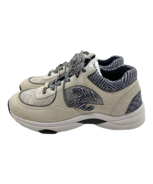 CHANEL（シャネル）CHANEL (シャネル) ココマーク ツィードスニーカー ホワイト サイズ:39の古着・服飾アイテム