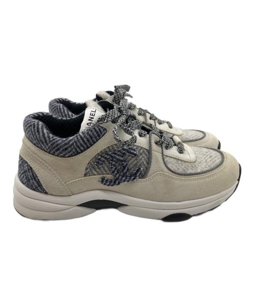 CHANEL（シャネル）CHANEL (シャネル) ココマーク ツィードスニーカー ホワイト サイズ:39の古着・服飾アイテム