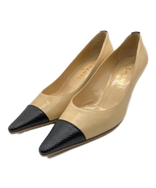 CHANEL（シャネル）CHANEL (シャネル) ポインテッドトゥパンプス ベージュ サイズ:38Cの古着・服飾アイテム