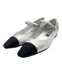 CHANEL（シャネル）の古着「フラットパンプス」｜ブラック×シルバー