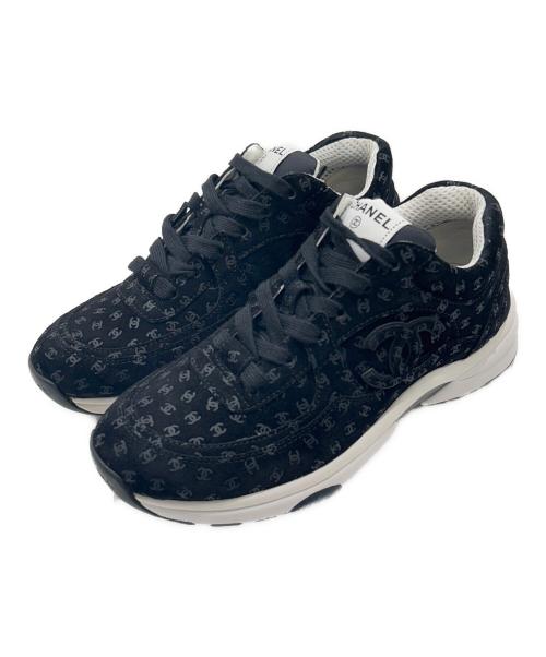 CHANEL（シャネル）CHANEL (シャネル) ココマーク総柄スニーカー G39230 ブラック サイズ:39の古着・服飾アイテム