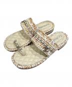 CHANELシャネル）の古着「キルティングスライドサンダル」｜ベージュ