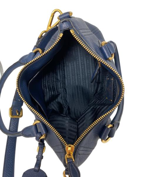 PRADA（プラダ）PRADA (プラダ) 2WAYショルダーバッグ ネイビーの古着・服飾アイテム