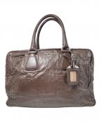 PRADAプラダ）の古着「シワ加工ボストンバッグ」｜ブラウン