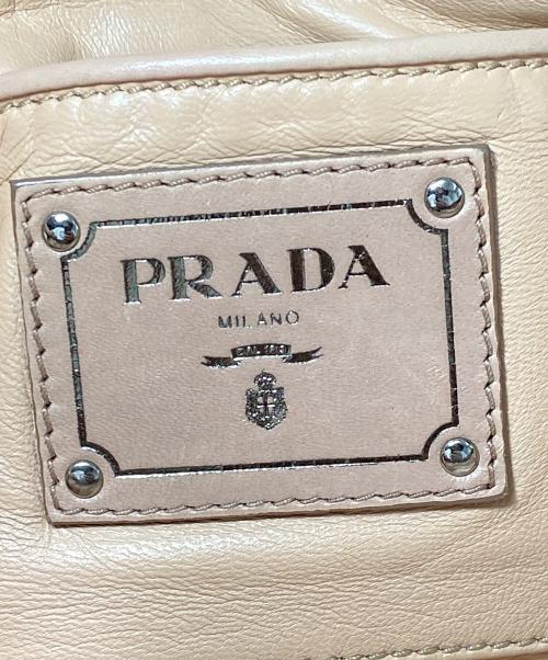 PRADA（プラダ）PRADA (プラダ) シワ加工ボストンバッグ ブラウンの古着・服飾アイテム