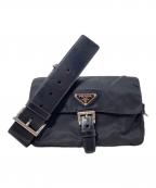 PRADAプラダ）の古着「ナイロンウエストバッグ」｜ブラック