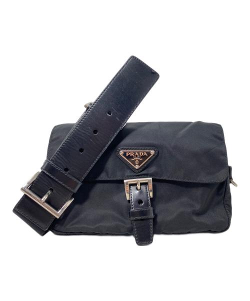 PRADA（プラダ）PRADA (プラダ) ナイロンウエストバッグ ブラックの古着・服飾アイテム