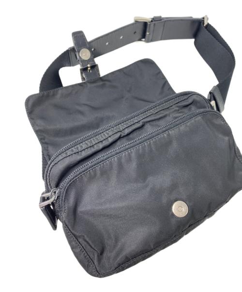 PRADA（プラダ）PRADA (プラダ) ナイロンウエストバッグ ブラックの古着・服飾アイテム