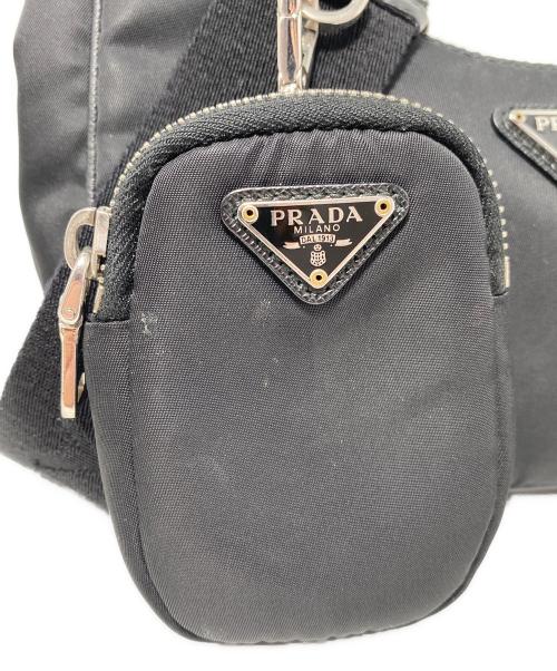 PRADA（プラダ）PRADA (プラダ) 三角ロゴプレート ナイロンショルダーバッグ ブラックの古着・服飾アイテム