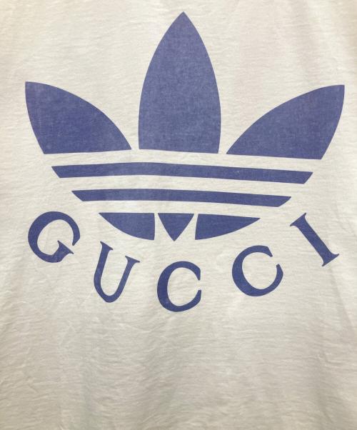 GUCCI（グッチ）GUCCI (グッチ) adidas (アディダス) 22AW ロゴTシャツ/リンガーTシャツ ホワイト サイズ:XXSの古着・服飾アイテム