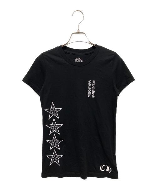 CHROME HEARTS（クロムハーツ）CHROME HEARTS (クロムハーツ) OLD T-BAR STAR LOGO ティーバースタープリント半袖Tシャツ ブラック サイズ:Mの古着・服飾アイテム