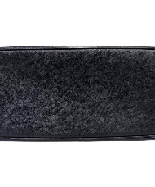 PRADA（プラダ）PRADA (プラダ) サフィアーノレザーショルダーバッグ ブラックの古着・服飾アイテム