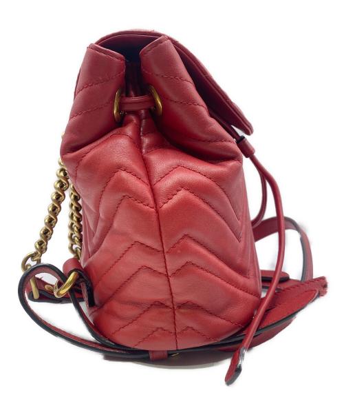 GUCCI（グッチ）GUCCI (グッチ) GGマーモント ミニリュック レッドの古着・服飾アイテム