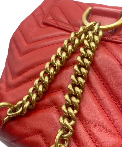 GUCCI（グッチ）GUCCI (グッチ) GGマーモント ミニリュック レッドの古着・服飾アイテム