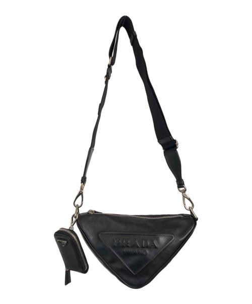 PRADA（プラダ）PRADA (プラダ) トライアングルショルダーバッグ ブラックの古着・服飾アイテム