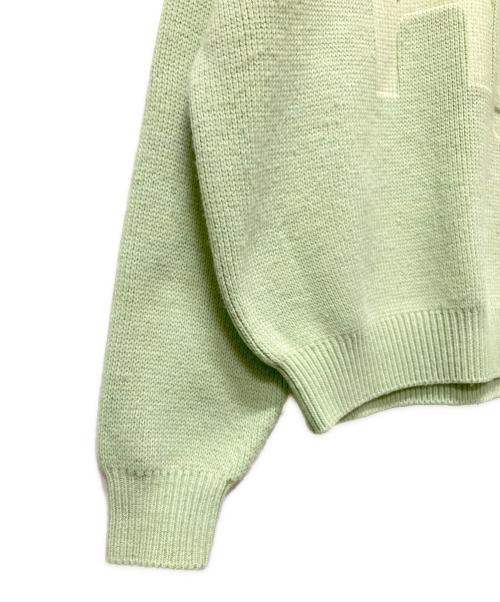 ALEXANDER WANG（アレキサンダー・ワン）ALEXANDER WANG (アレキサンダー・ワン) ロゴデザイン クルーネックニット 黄緑 サイズ:Sの古着・服飾アイテム
